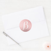 Sticker Rond Monogramme Faux initial Pink Faux (Enveloppe)