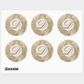Sticker Rond Monogramme | Feuillage doré I (Feuille)