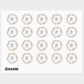 Sticker Rond Monogramme Floral (Feuille)