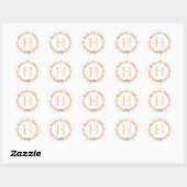 Sticker Rond Monogramme floral (Feuille)