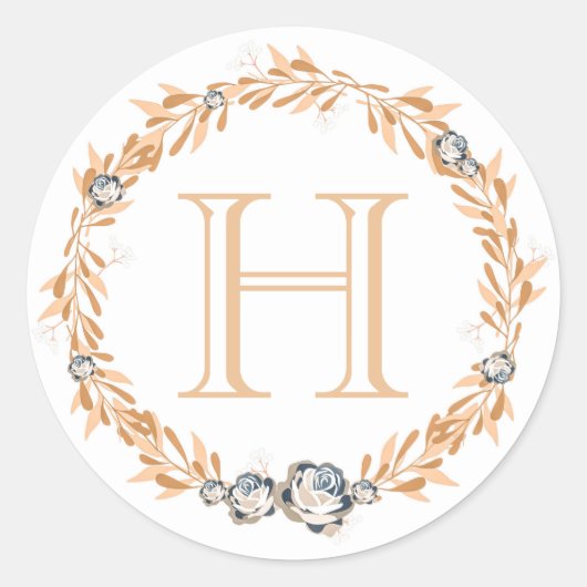 Sticker Rond Monogramme floral (Devant)