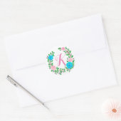 Sticker Rond Monogramme Floral (Enveloppe)