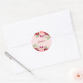Sticker Rond Monogramme floral Bourgogne (Enveloppe)