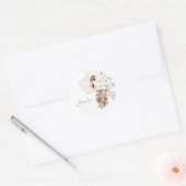 Sticker Rond Monogramme floral d'herbe de Pampas Boho rustique (Enveloppe)
