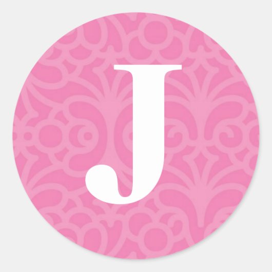 Sticker Rond Monogramme floral orné - Lettre J (Devant)