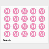 Sticker Rond Monogramme floral orné - Lettre M (Feuille)