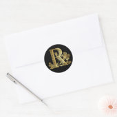 Sticker Rond Monogramme floral R (Enveloppe)