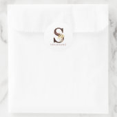 Sticker Rond Monogramme Floral S Riches Feuillage Automne (Sac)