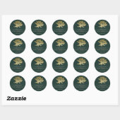 STICKER ROND MONOGRAMME FLORAL VERT VERT VERT VERT VERT VERT VE (Feuille)