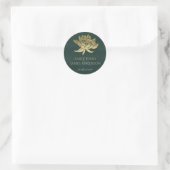 STICKER ROND MONOGRAMME FLORAL VERT VERT VERT VERT VERT VERT VE (Sac)