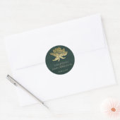 STICKER ROND MONOGRAMME FLORAL VERT VERT VERT VERT VERT VERT VE (Enveloppe)