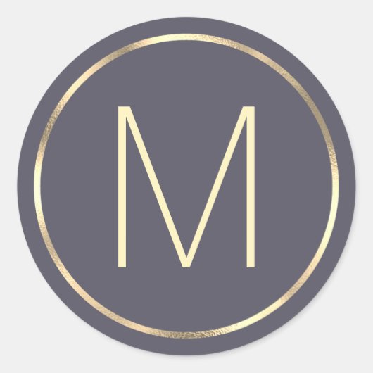 Sticker Rond Monogramme Gold Grey (Devant)