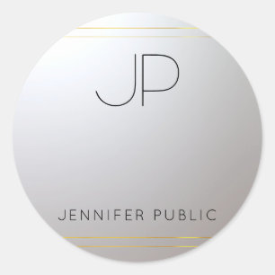 Sticker Rond Monogramme Gold Modèle initial