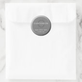 Sticker Rond Monogramme gris foncé modifiable (Sac)