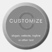 Sticker Rond Monogramme gris foncé modifiable (Devant)