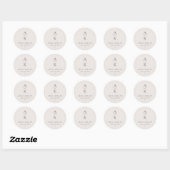 Sticker Rond Monogramme gris simple et moderne Mélange Mariage (Feuille)