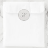 Sticker Rond Monogramme gris simple Mariage élégant (Sac)