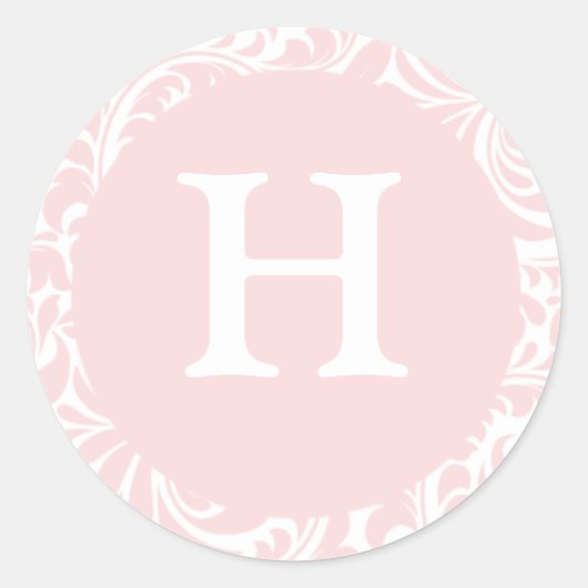 Sticker Rond Monogramme H Blush Color Sceau Invitation personna (Devant)