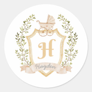 Sticker Rond Monogramme H du transport de bébé   Neutre