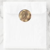 Sticker Rond Monogramme H Faire-part de mariage de bronze (Sac)