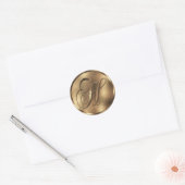 Sticker Rond Monogramme H Faire-part de mariage de bronze (Enveloppe)