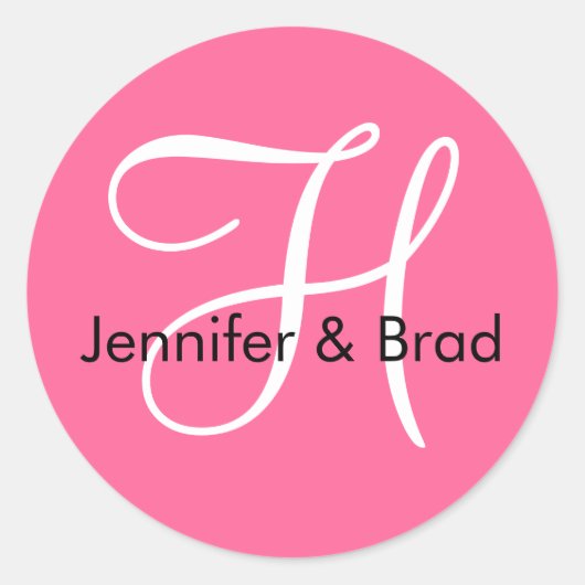 Sticker Rond Monogramme H Mariage Printemps 2010 Sceau rose (Devant)