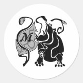 Sticker Rond Monogramme Hippo en colère (Devant)