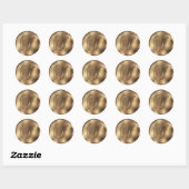 Sticker Rond Monogramme I Faire-part de mariage de bronze (Feuille)