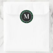 Sticker Rond Monogramme initial de Buffalo Vert (Sac)