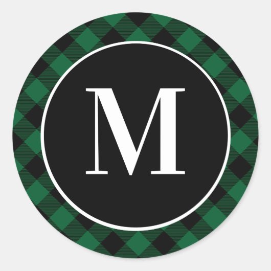 Sticker Rond Monogramme initial de Buffalo Vert (Devant)