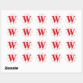 Sticker Rond Monogramme Initial de coeurs de la Saint-Valentin (Feuille)