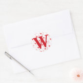 Sticker Rond Monogramme Initial de coeurs de la Saint-Valentin (Enveloppe)