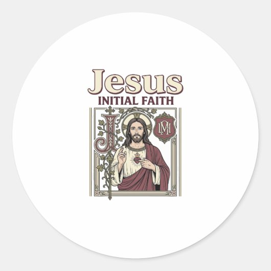 Sticker Rond Monogramme initial de Jésus Foi Monogramme initial (Devant)