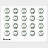 Sticker Rond Monogramme initial d'Eucalyptus Floral (Feuille)