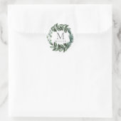 Sticker Rond Monogramme initial d'Eucalyptus Floral (Sac)