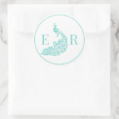 Sticker Rond Monogramme initial F de couple 2 Silhouette de pao (Sac)