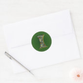 Sticker Rond Monogramme Initial I FleurArt Marguerites (Enveloppe)