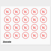 Sticker Rond Monogramme Initial Moderne et Élégant (Feuille)