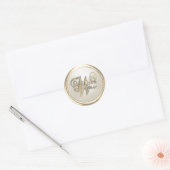 Sticker Rond Monogramme initial orné d'or et d'ivoire W (Enveloppe)