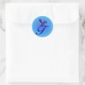 Sticker Rond Monogramme initial T (Sac)