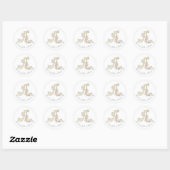 Sticker Rond Monogramme initial Un nom d'identification personn (Feuille)