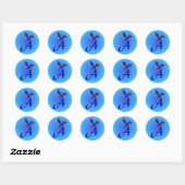 Sticker Rond Monogramme initiale A Bluebird (Feuille)