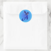 Sticker Rond Monogramme initiale A Bluebird (Sac)