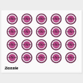 Sticker Rond Monogramme Initiale N Cercle Violet Classique Rond (Feuille)