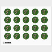 Sticker Rond Monogramme Initiale T Fleurs Marguerite Art (Feuille)