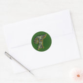 Sticker Rond Monogramme Initiale T Fleurs Marguerite Art (Enveloppe)
