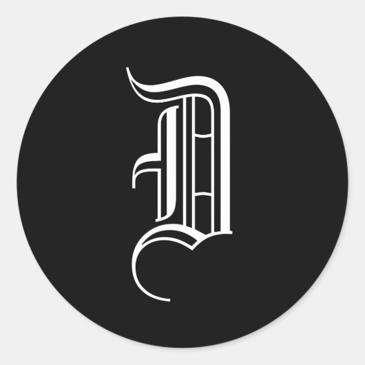 Sticker Rond Monogramme Invitation Sceau "D" Ancien style angla (Devant)