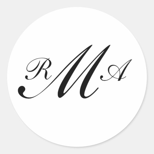 Sticker Rond Monogramme Invitation Sceau_Trois lettres (Devant)