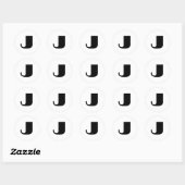 Sticker Rond monogramme "J" (Feuille)