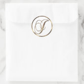 Sticker Rond Monogramme J Faux Bronze (Sac)
